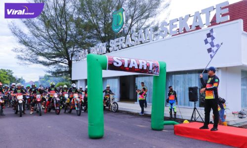 Plt Bupati Beni Hernedi saat membuka kegiatan Muba Trail Adventure, Sabtu (19/3/2022). Foto : viralsumsel.com/dev