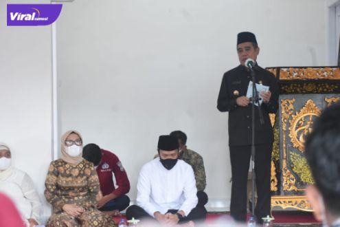 Wakil Bupati Ogan Ilir, H. Ardani S. H M. H meresmikan Masjid Abalkhoir Jl. Bhakti Guna Kecamatan Indralaya, Kamis (24/03/2022). Foto : viralsumsel.com/jun