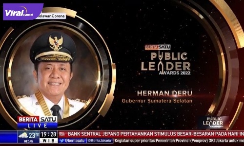 Gubernur Sumsel H Herman Deru raih penghargaan sebagai gubernur wilayah Sumatera Terbaik 2022. Foto : viralsumsel.com/win Gubernur Sumsel H Herman Deru raih penghargaan sebagai gubernur wilayah Sumatera Terbaik 2022. Foto : viralsumsel.com/win