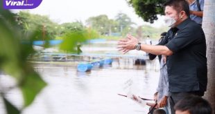 Gubernur Sumsel H Herman Deru saat resmikan Kampung Cantik Anti Narkoba di Palembang, Selasa (29/3/2022). Foto : viralsumsel.com/win