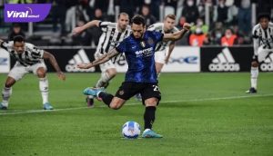Hakan Calhanoglu gelandang serang Inter Milan eksekusi penalti ke gawang Juventus. Foto : net