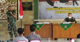 Kodim 0402/OKI gelar Binkom Cegah Konflik Sosial di Aula Darmawangsa Makodim Kodim 0402/OKI, Kota Kayuagung, Selasa (12/4/2022). Foto : viralsumsel.com/fir