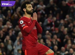 Penyerang Liverpool, Mohamed Salah selebrasi usai cetak gol ke gawang Manchester United. Foto : ig liverpool