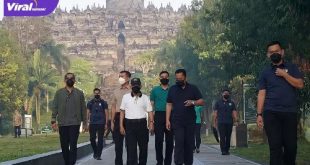 Wapres RI Ma’ruf Amin usai meninjau langsung area-area di kawasan Candi Borobudur sejauh 1,5 kilometer, Jumat (22/04/2022) pagi. Foto : net