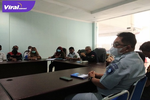 PT Jasa Raharja Cabang Sumsel saat rapat terkait mudik lebaran di pelabuhan Tanjung Api-api, Foto : Viralsumsel