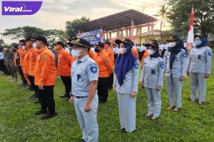 Petugas Jasa Raharja saat mengikuti apel OPS Ketupat di Lapangan Pakri Palembang. Foto : Viralsumsel/Nto