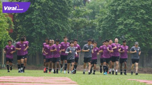 Para pemain Timnas U-23 saat berlatih jelang lawan Timor Leste. Foto : pssi