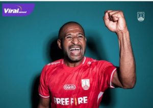 Bek tengah berpengalaman Andri Ibo pemain baru Persis Solo. Foto : ig persis