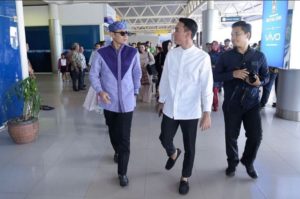 Ketum DPD Demokrat AHY bersama Sekretaris DPD Demokrat Muchhendi. Foto : viralsumsel.com/ion