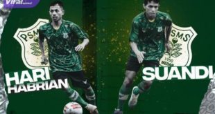Hari Habrian dan Suandi pemain Sriwijaya FC gabung PSMS Medan. Foto : ig psms