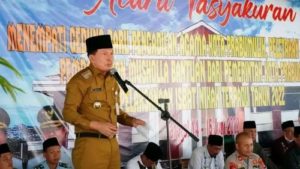 Walikota Prabumulih, Ir H. Ridho Yahya MM saat menghadiri syukuran dan doa bersama peresmian gedung baru Kantor Pengadilan Agama Kota Prabumulih, Selasa (14/6/2022). Foto : viralsumsel.com/mal