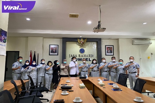PT Jasa Raharja Cabang Sumsel Saat Menerima Audensi RSUP. Dr. Mohammad Hoesin Palembang. Foto : Viralsumsel