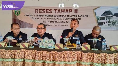 Anggota DPRD Sumsel Dapil 8 melakukan Reses Tahap II Tahun 2022 guna menyerap aspirasi masyarakat di Kabupaten Musi Rawas, Kabupaten Muratara, serta Kota Lubuklinggau. Foto : viralsumsel.com/ril