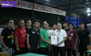 Jarot Direktur Pengembangan Dan Pembinaan PS Palembang di selah acara perkenalan manager PS Palembang U20 dengan pemain di Sebuah Rumah Makan Sea food Demang Lebar Daun, (20/7/2022) malam. Foto : viralsumsel.com/ion
