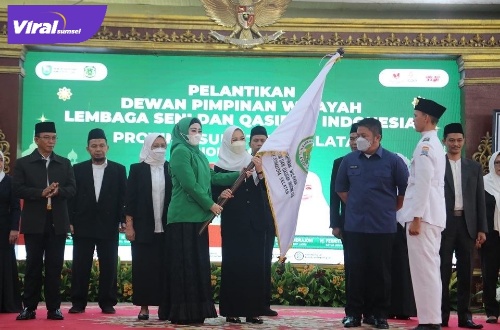 Gubernur Sumsel H Herman Deru pada pengukuhan pengurus LASQI Sumsel periode 2022-2027 di Griya Agung, Kamis (28/7/2022). Foto : viralsumsel.com/win