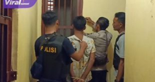 Tersangka pencurian sepeda motor, S warga Karang Anyar, OKU Timur diciduk polisi diamankan di Mapolsek Lempuing OKU, Senin (1/8/2022). Foto : viralsumsel.com/fir