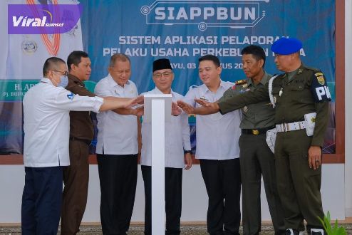 uk disiplin," tegas Pj Bupati Drs Apriyadi MSi saat Coffee Morning dengan Pelaku Usaha Perkebunan sekaligus Launching SIAPPBUN oleh Dinas Perkebunan Kabupaten Musi Banyuasin di Guest House Griya Bumi Serasan Sekate, Rabu (3/8/2022). Foto : viralsumsel.com/dev