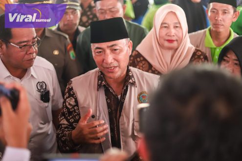 Pj Bupati Musi Banyuasin H Apriyadi saat hadiri pengukuhan Karang Taruna Sanga Desa periode 2022-2027 dan pengukuhan pengurus Nahdlatul Ulama Sanga Desa di Desa Ngulak 3 Kecamatan Sanga Desa, Kamis (25/8/2022). Foto : viralsumsel.com/dev
