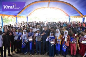 Duta Literasi Kabupaten OKI, M. Alki Ardhiansyah Iskandar saat membuka kegiatan pemilihan duta literasi pelajar di Kecamatan Air Sugihan, OKI, Kamis, (25/8/2022). Foto : viralsumsel.com/fir