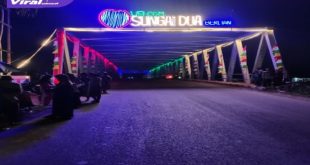 Penampakan Wajah Baru Jembatan Sungai Dua Yang Bertuliskan Welcome Sungai Dua, BERLIAN.