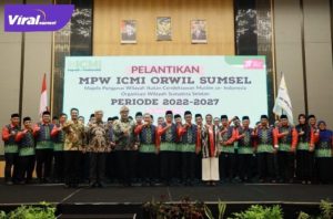 Wakil Gubernur Sumsel H. Mawardi Yahya saat menghadiri Pelantikan MPW ICMI Orwil Sumsel periode 2022-2027 di Hotel Santika Premier, Minggu (28/8/2022) sore. Foto : viralsumsel.com/win