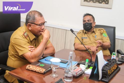 Pj Sekda Muba Musni Wijaya SSos MSi saat mengikuti workshop P3DN dan Keamanan Siber di Daerah secara virtual, Selasa (6/9/2022) di Ruang Rapat Sekda. Foto : viralsumsel.com/dev