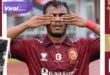Penyerang Sriwijaya FC, Habibi A Jusuf selebrasi usai cetak gol ke gawang Persiraja Banda Aceh pada laga pekan kelima Liga 2 2022/2023. Foto : ig sfc