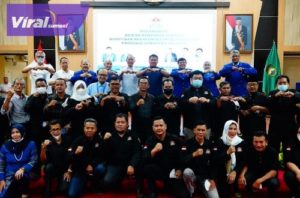 Gubernur Sumsel H Herman Deru ketika hadir dalam pelantikan pengurus HNSI Sumsel di Auditorium Bina Praja Setda Provinsi Sumsel, Rabu (21/9/2022). Foto : viralsumsel.com/win