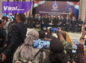 Suasana deklarasi Capres Partai Nasdem 2024 di NasDem Tower, Gondangdia, Jakpus, Senin (3/10/2022). Foto : ist