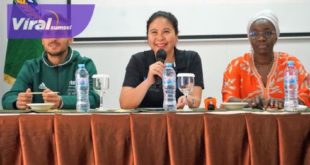 Maaike Ira Puspita Wakil Sekretaris Jenderal PSSI beri keterangan pada awak media. Foto : pssi
