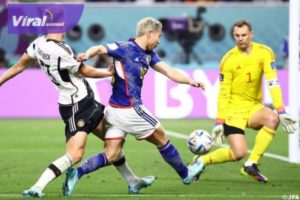 Pertandingan Timnas Jerman melawan Jepang pada laga pembuka grup E, Piala Dunia 2022 di Khalifa International Stadium, Rabu (23/11/2022) malam. Foto : ig