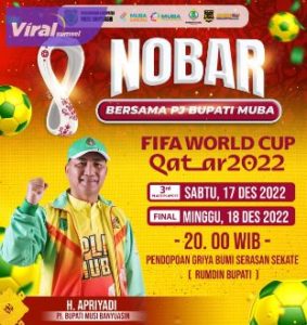 Nobar final Piala Dunia 2022, Argentinta versus Prancis. Foto : viralsumsel.com/dev