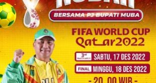 Nobar final Piala Dunia 2022, Argentinta versus Prancis. Foto : viralsumsel.com/dev