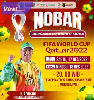 Nobar final Piala Dunia 2022, Argentinta versus Prancis. Foto : viralsumsel.com/dev
