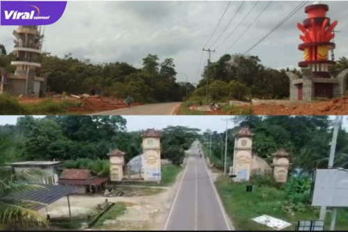 Bangunan Gapura Perbatasan Provinsi Jambi dan Kabupaten Muratara. Foto : Viralsumsel