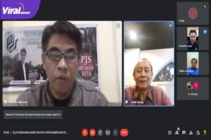 Ketum PJS Mahmud Marhaba Saat Pimpin Zoom Meeting Pengumuman Struktur DPP PJS. Foto : Viralsumsel