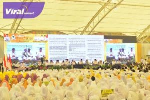 Dzikir Akbar Golkar dalam rangka memperingati Isra Mi'raj 1444 Hijriah, di Dinning Hall Jakabaring, Sabtu (18/2/2023). Foto : viralsumsel.com/win