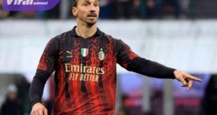 Penyerang AC Milan, Zlatan Ibrahimovic saat laga menghadapi Atalanta dalam lanjutan Serie A Liga Italia. Foto : ig acmilan