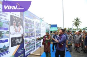 Gubernur Sumsel H. Herman Deru meresmikan Taman Olahraga Megang (TOM) yang berhasil memecahkan rekor MURI sebagai Bangunan Terbesar Berbentuk Tanjak di dunia. Foto : viralsumsel.com/win