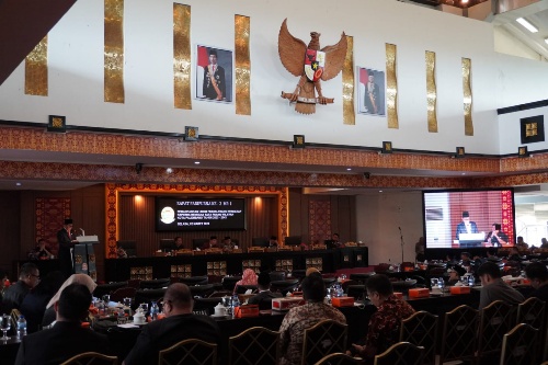 Suasana Rapat Paripurna DPRD Kota Palembang Ke- II Masa Persidangan I Tahun 2023.