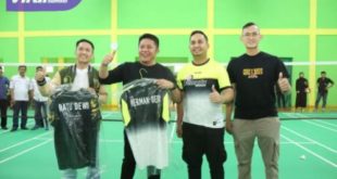 Gubernur Sumsel H Herman Deru saat Grand Opening Lapangan Pemuda Sport Centre Badminton Hall, di JI. M. Sudarman Ganda Subrata, Sabtu (4/2/2023) sore. Foto : viralsumsel.com/win