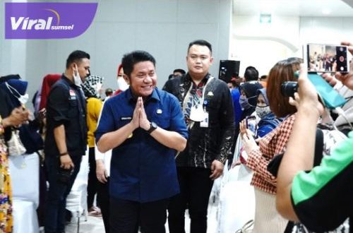 Gubernur Sumsel H. Herman Deru buka Donor Cinta Sriwijaya Periode 2 di Stasiun LRT Ampera, Selasa (14/2/2023) pagi. Foto : viralsumsel.com/win