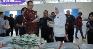 Wakil Wali Kota Palembang Fitrianti Agustinda memantau langsung ketersedian sembako di gudang Bulog Drive III Sumsel Babel, Jumat (10/3/2023) sore. Foto : viralsumsel.com/fia