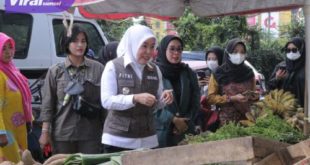 Wakil Walikota Palembang Fitrianti Agustinda bersama dinas terkait dan BPOM monitoring bahan makanan di Pasar Soak Batok dan 26 Ilir, Kamis (9/3/2023). Foto : viralsumsel.com/fia