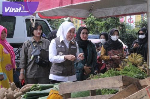 Wakil Walikota Palembang Fitrianti Agustinda bersama dinas terkait dan BPOM monitoring bahan makanan di Pasar Soak Batok dan 26 Ilir, Kamis (9/3/2023). Foto : viralsumsel.com/fia