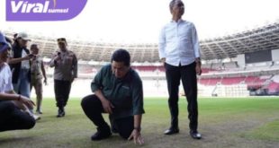 Ketua PSSI Erick Thohir, mendatangi SUGBK, Jakarta, pada Senin (13/3/2023) siang. Foto : pssi
