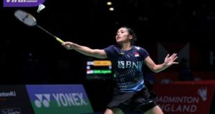 Tunggal putri Indonesia, Gregoria Mariska Tunjung berhasil melaju ke babak perempat final All England 2023. Foto : pbsi
