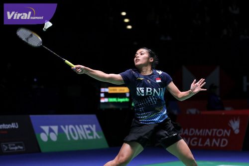 Tunggal putri Indonesia, Gregoria Mariska Tunjung berhasil melaju ke babak perempat final All England 2023. Foto : pbsi