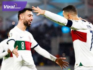 Kapten Timnas Portugal, Cristiano Ronaldo catak dua gol pada laga kedua kualifikasi Euro 2024 lawan Luksemburg di Stadion Stade de Luxembourg, Luxembourg, Senin (27/3/2023). Foto : igprotugal