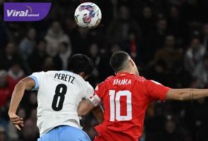 Pertandingan Timnas Israel (putih) vs Timnas Swiss pada Kualifikasi Euro 2024. Foto : igisr.fa